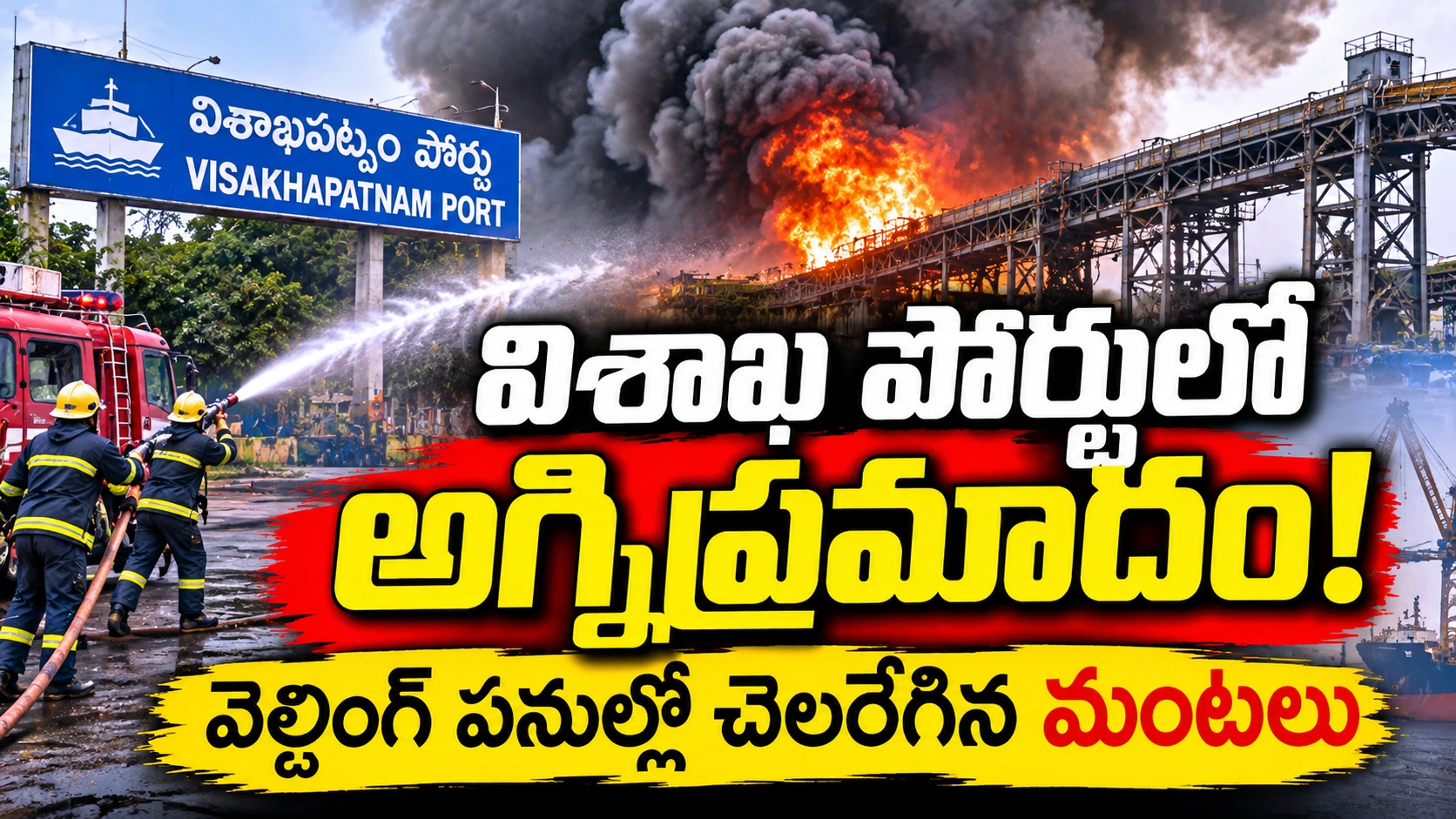 Visakhapatnam Port Fire News Graphic